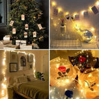 LED String Lights with 40 Wooden Clips