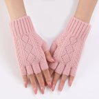 Soft Knit Fingerless Gloves for Winter