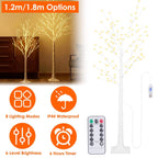 Lighted Birch Tree Artificial White Birch Tree Wig with 8 Warm White Lighting Modes