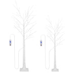 Lighted Birch Tree Artificial White Birch Tree Wig with 8 Warm White Lighting Modes