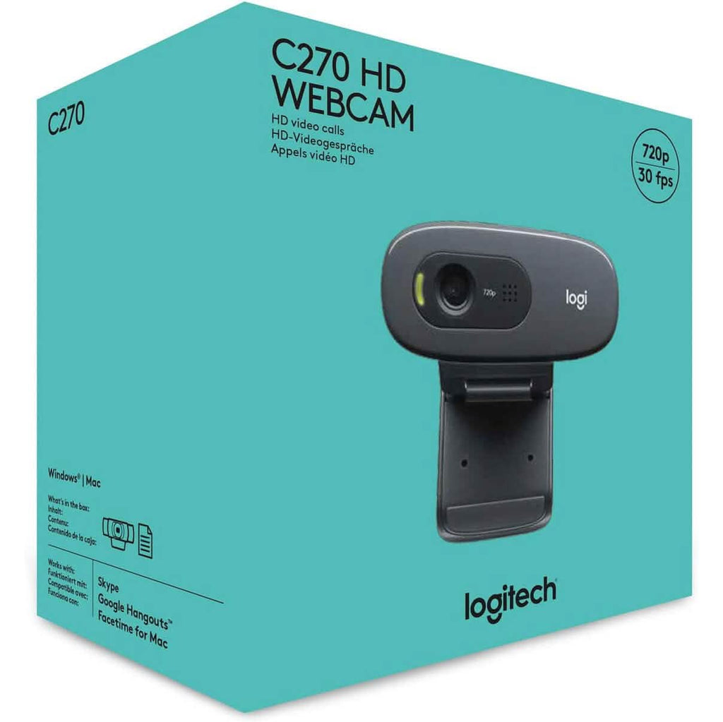 Logitech C270 Webcam with Microphone  (Refurbished)