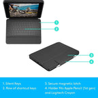 Logitech Rugged Folio - iPad (7th, 8th & 9th Generation) Protective Keyboard Case