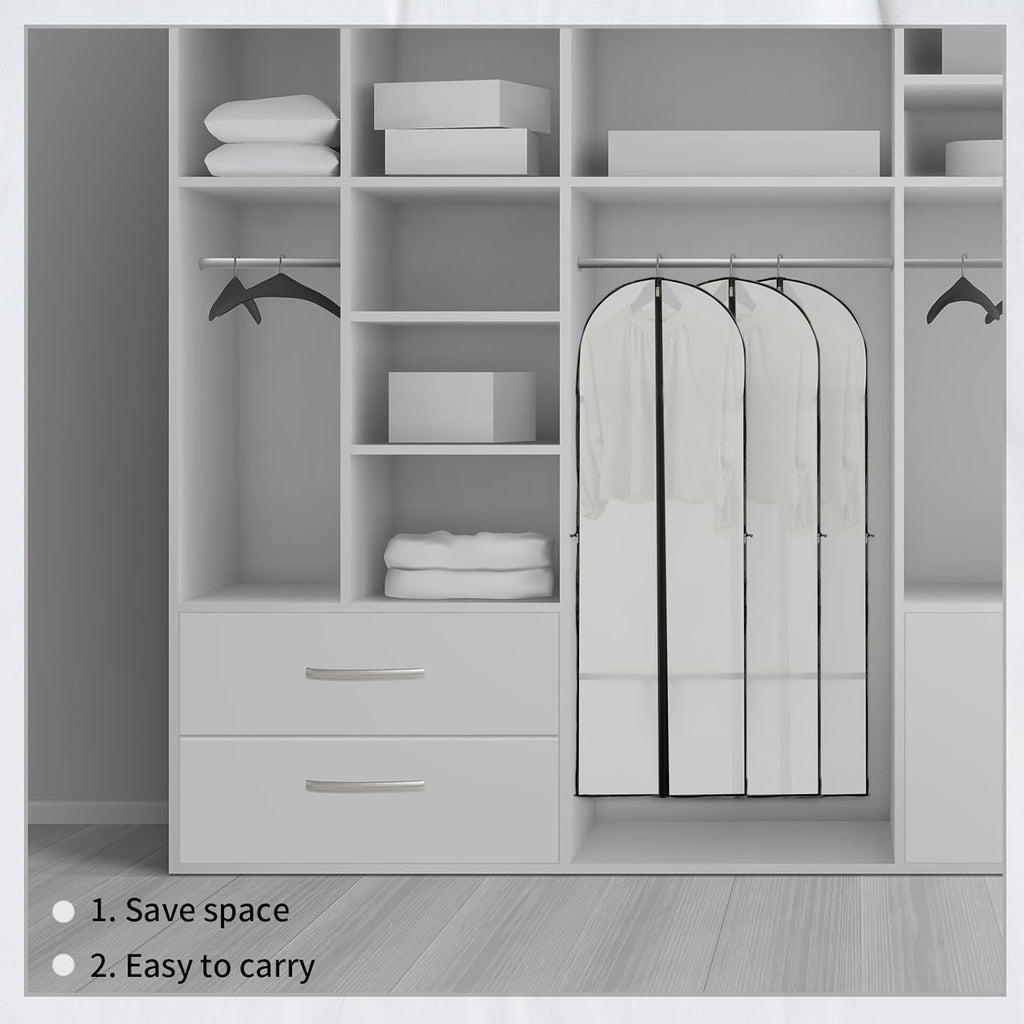 Long Garment Storage Cover – 70.87" (180.00 cm) Dress Bag with Zipper & Window (2-Pack)