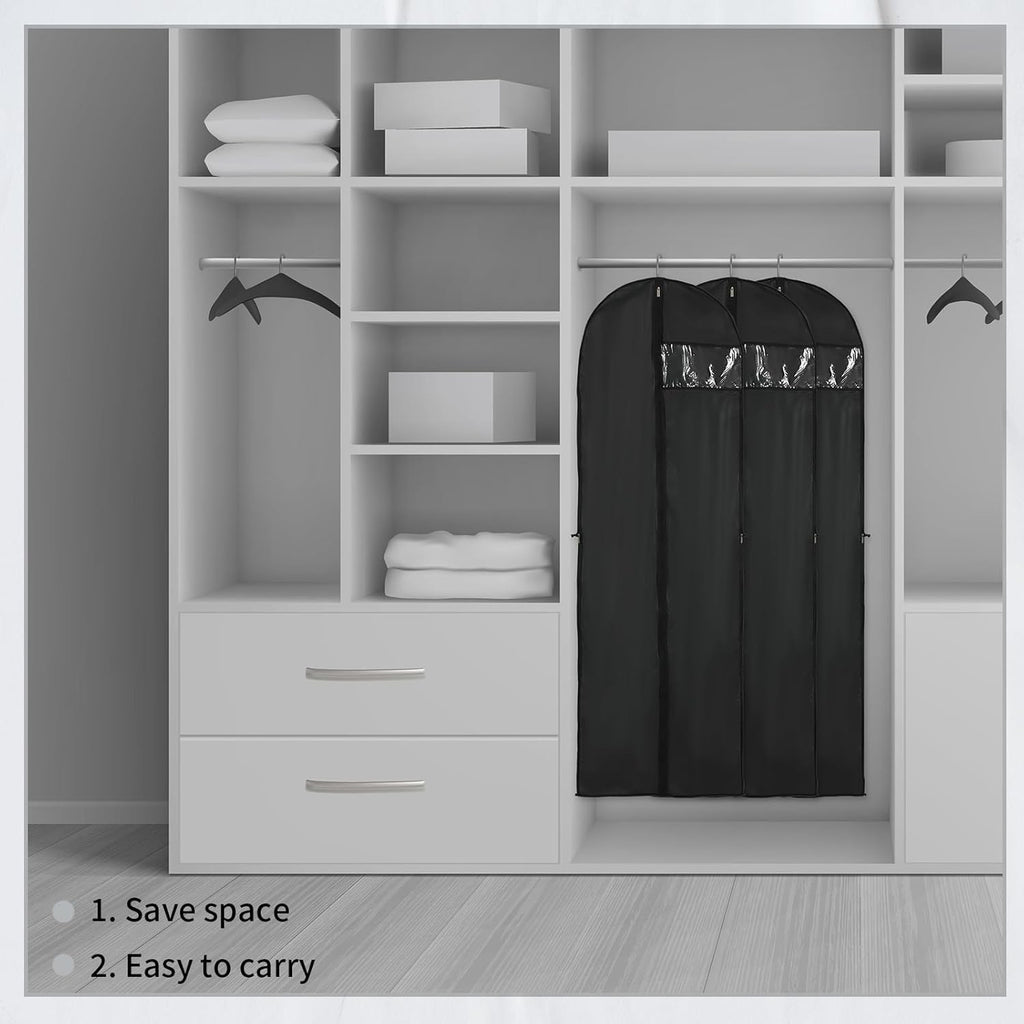 Long Garment Storage Cover – 70.87" (180.00 cm) Dress Bag with Zipper & Window (2-Pack)