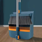 Long Handle Rotating Broom and Dustpan Set with Comb Tooth