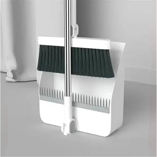 Long Handle Rotating Broom and Dustpan Set with Comb Tooth