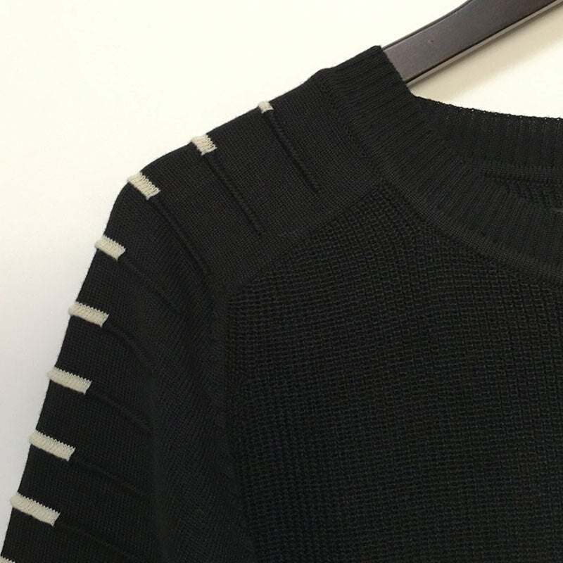 Long Pleated Knitted Sweater for Men