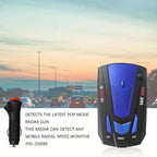 Long Range Car Detection System,City/Hwy Speed Alarm & POP Fast Scan, Automatic 360° Detection With Voice Prompt
