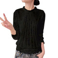 Long Sleeve Chiffon Lace Crocheted Tops