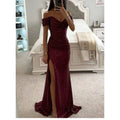Long Strapless Dress for Women with Side Slit