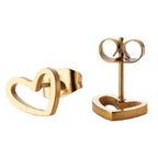 Love Stud Alloy Heart Earrings