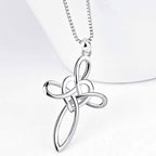 Lovely Sterling Silver Cross Pendant Necklace