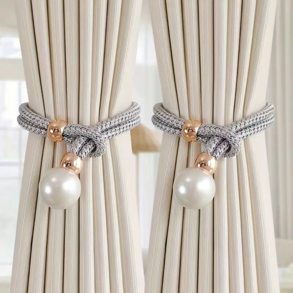 Pearl Accent Curtain Tie Backs | 2 Pc Set