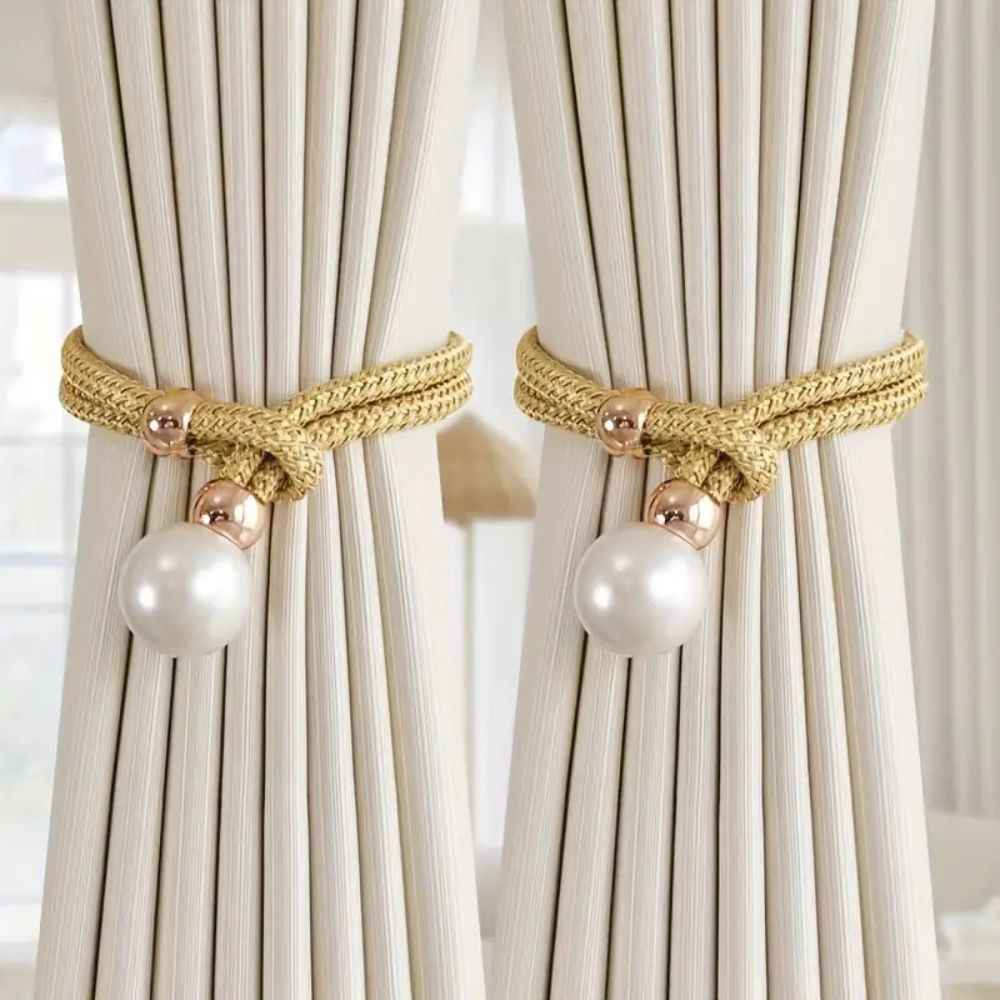 Pearl Accent Curtain Tie Backs | 2 Pc Set