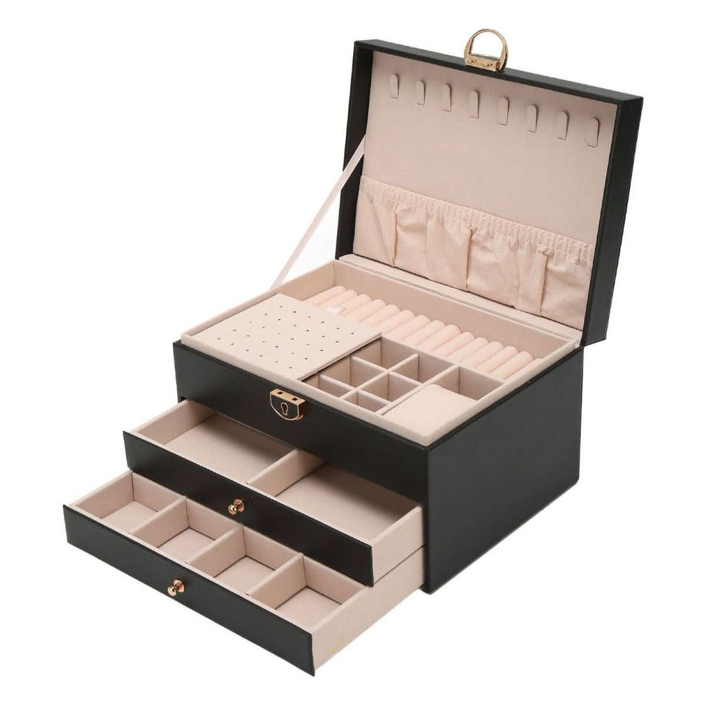 Leather Jewelry Organizer Box for Stylish Storage