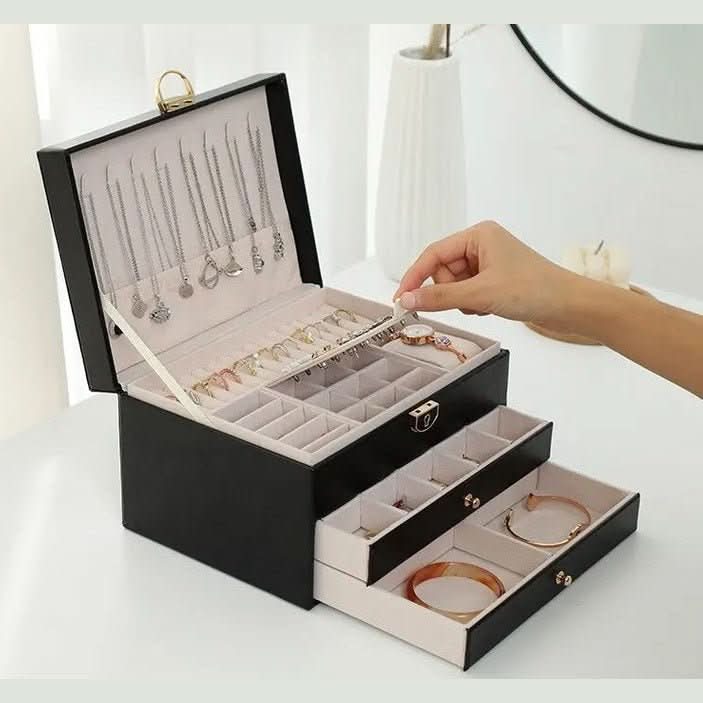 Leather Jewelry Organizer Box for Stylish Storage