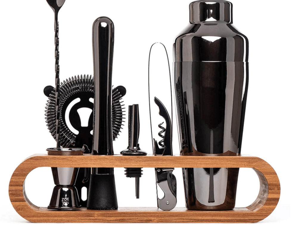 10-piece stainless steel bar tool set for home mixology