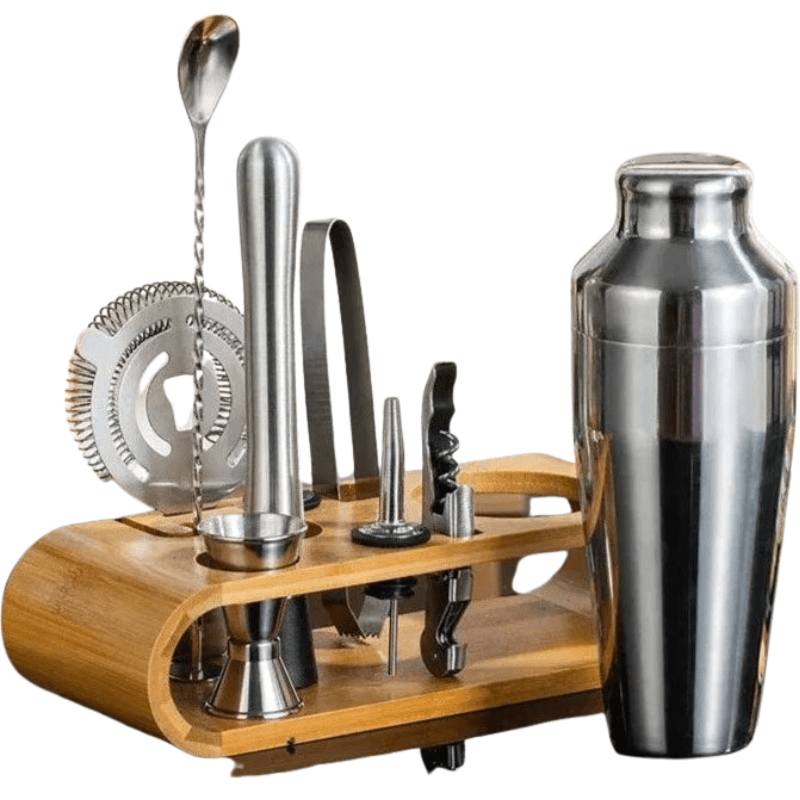 10-piece stainless steel bar tool set for home mixology
