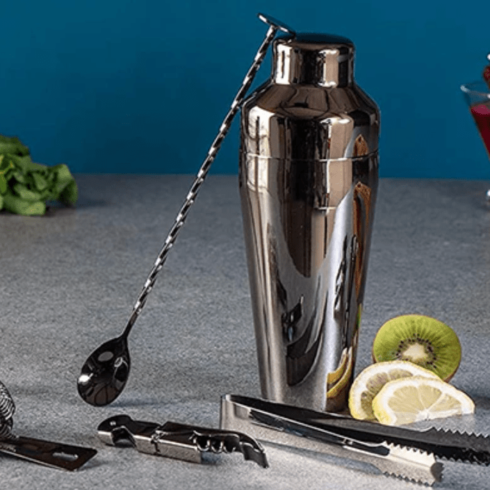 10-piece stainless steel bar tool set for home mixology