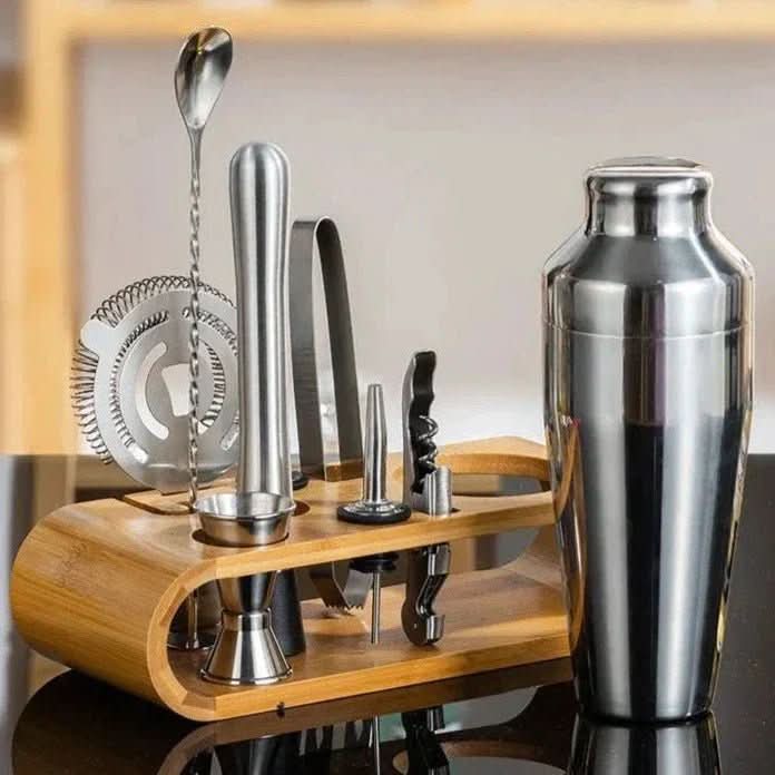 10-piece stainless steel bar tool set for home mixology