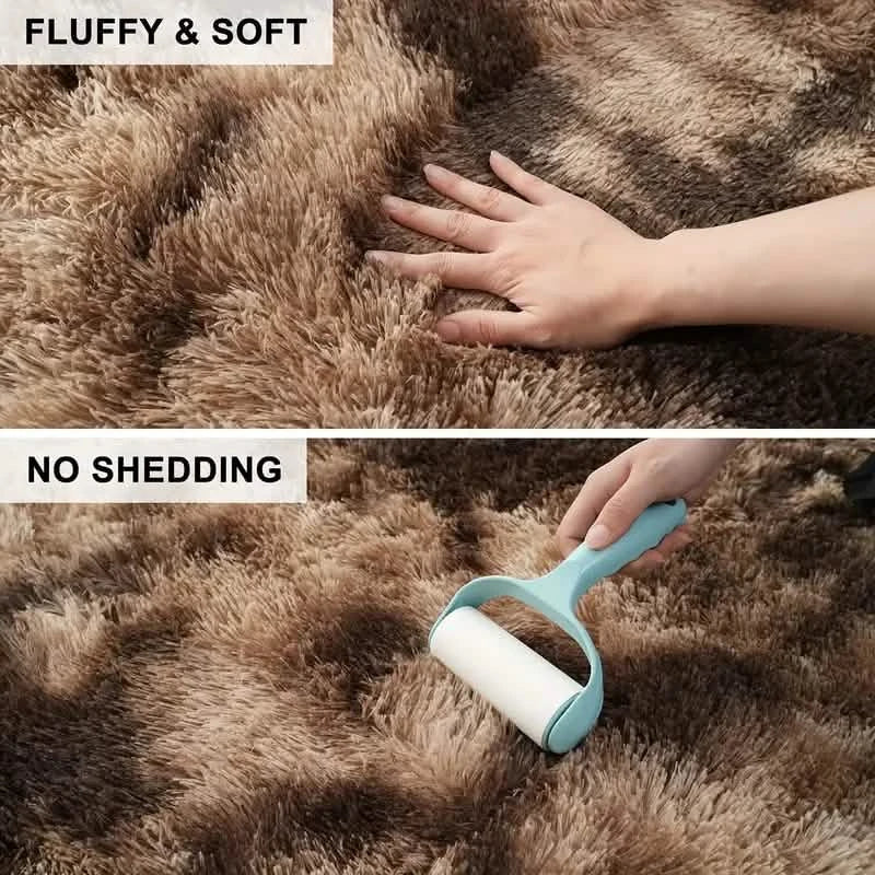 Luxurious Velvet Rectangular Shaggy Plush Carpet Rug