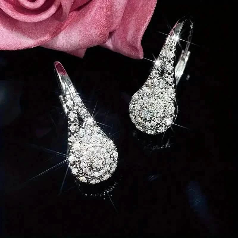 Luxury Eight Heart Earrings with Cubic Zirconia