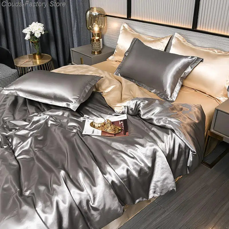 SilkSerenity - Smooth Satin Duvet Cover Set - Luxury Bedding