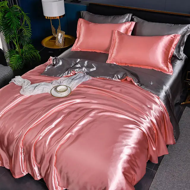 SilkSerenity - Smooth Satin Duvet Cover Set - Luxury Bedding
