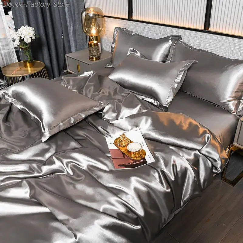 SilkSerenity - Smooth Satin Duvet Cover Set - Luxury Bedding