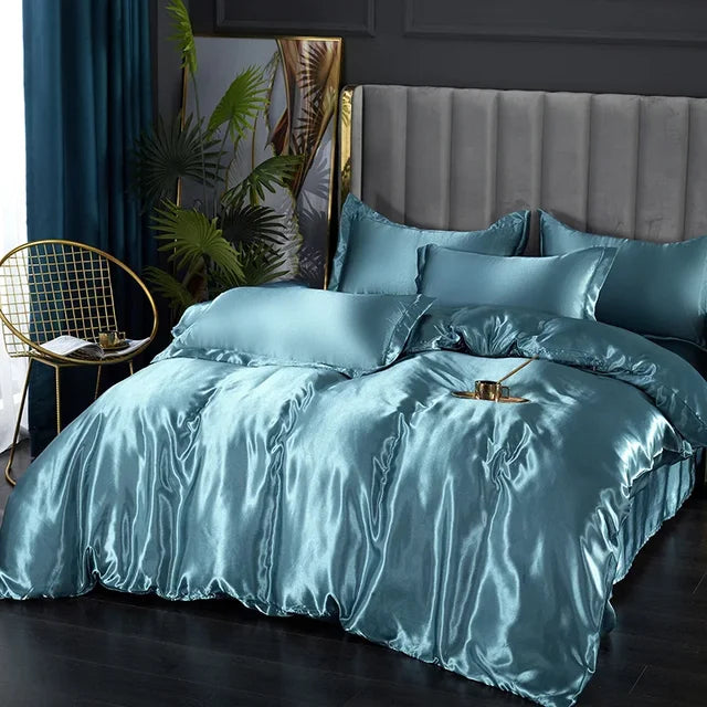 Silk Satin Bedding Set - Opulent Comfort