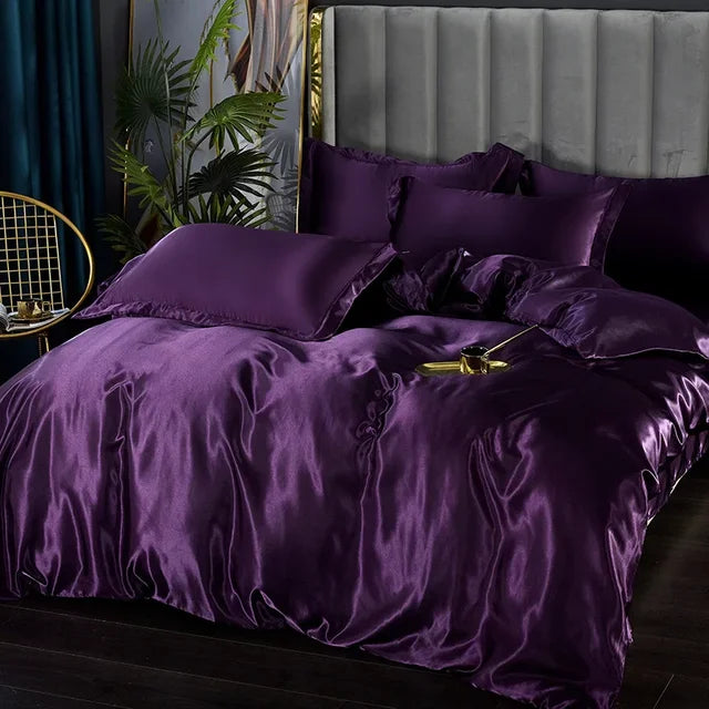 Silk Satin Bedding Set - Opulent Comfort