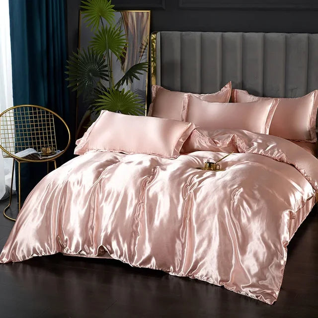 Silk Satin Bedding Set - Opulent Comfort