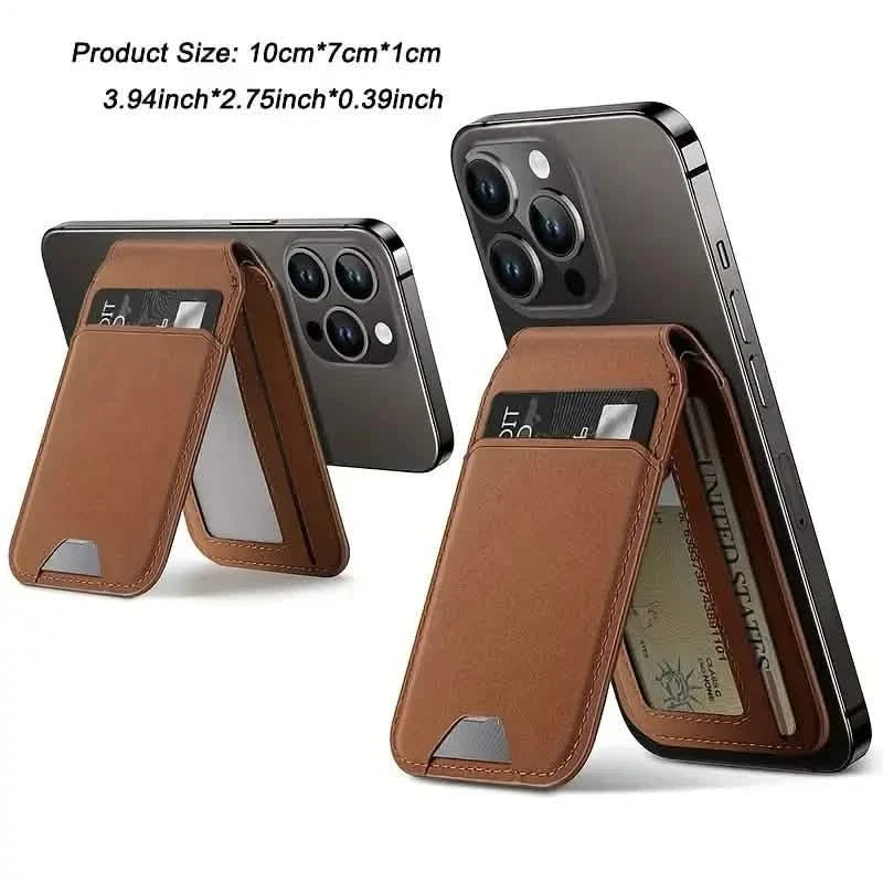 Magnetic PU Leather RFID Blocking Flip Kickstand Credit Slots Wallet Credit Cell Case Card Cover Slot Card Holder for Back of IPhone