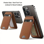 Magnetic PU Leather RFID Blocking Flip Kickstand Credit Slots Wallet Credit Cell Case Card Cover Slot Card Holder for Back of IPhone