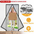 Magnetic Screen Door Hands-free Fly Mesh Door Curtain