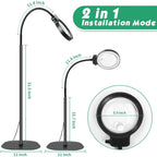 Magnifying Lamp LED Reading Glass Desk Mount