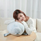 Mother & Baby Seal Plush Toy Set – Soft Zipper Seal Doll Gift