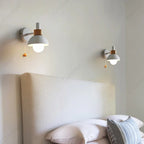 Nordic Wood Accent Wall Lamp | Minimalist Pull-Switch Light