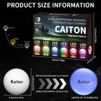 Caiton Glow in the Dark Golf Balls - Set of 6 Impact-Activated, High-Visibility Luminous Golf Balls for Nighttime Play, Ideal Gift