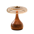 Andi Glass Table Lamp | Modern Brass & Wood Accent Light