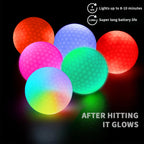 Caiton Glow in the Dark Golf Balls - Set of 6 Impact-Activated, High-Visibility Luminous Golf Balls for Nighttime Play, Ideal Gift