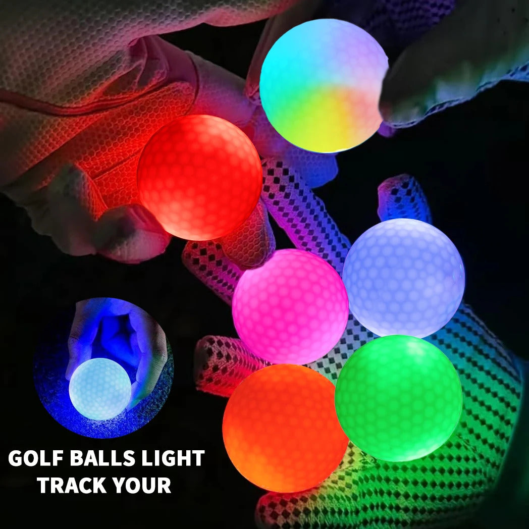 Caiton Glow in the Dark Golf Balls - Set of 6 Impact-Activated, High-Visibility Luminous Golf Balls for Nighttime Play, Ideal Gift