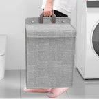 Wallora | Foldable Adhesive Laundry Basket | Wall-Mounted Clothes Hamper & Organiser