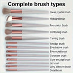 13-Piece: Professional Soft Fluffy Makeup Brush Set with Bag Case