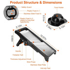 Mandoline Stainless Steel Food Slicer with 5 Adjustable Blades