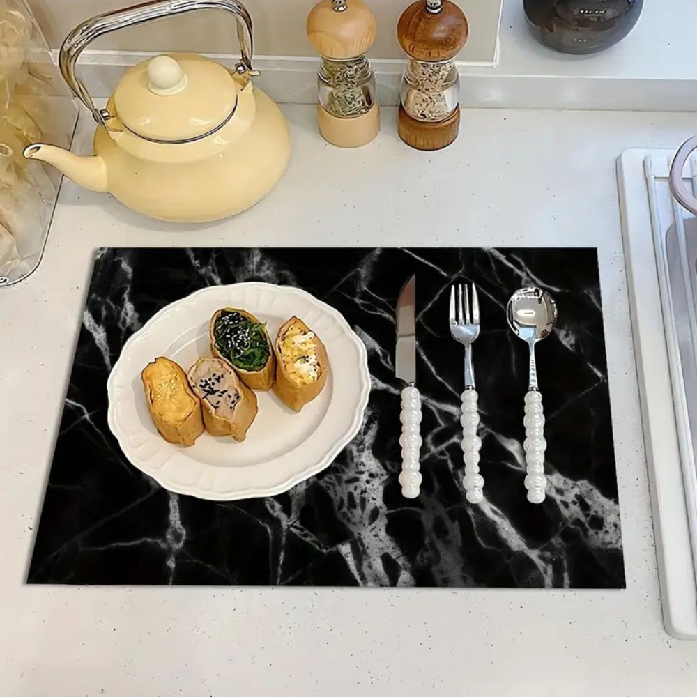 Marble Pattern Absorbent Countertop Mat