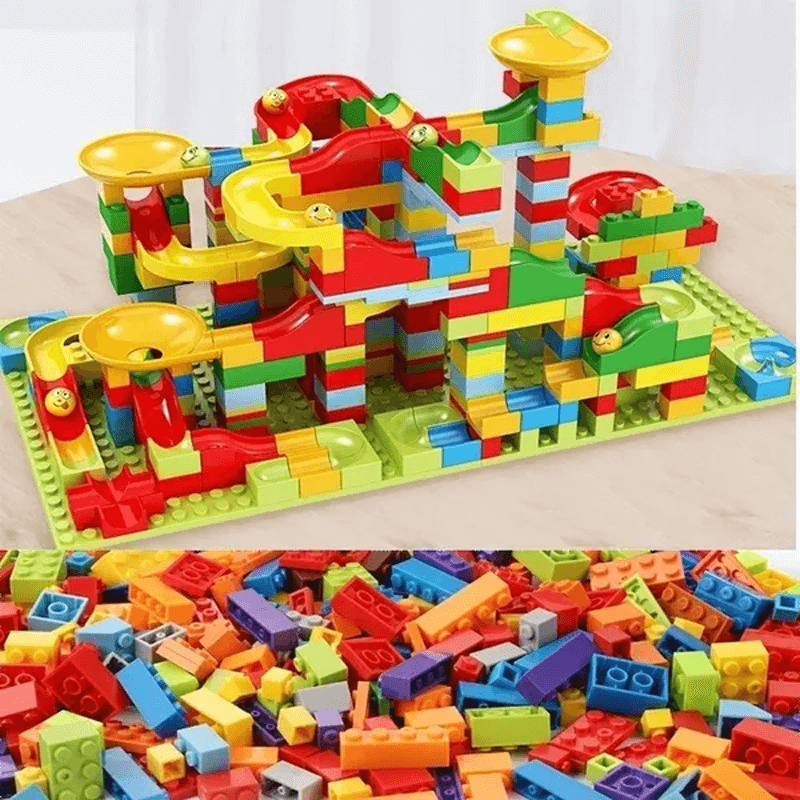 Ball Track Building Blocks - Fun Maze with Slides for Kids - Educational
