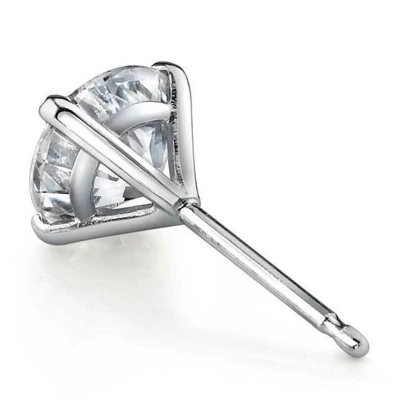 Martini 6.00 Ct D Vs1 Round Lab Created Diamond Earrings 4 Prong 14 K White Gold