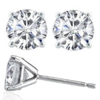 Martini 6.00 Ct D Vs1 Round Lab Created Diamond Earrings 4 Prong 14 K White Gold