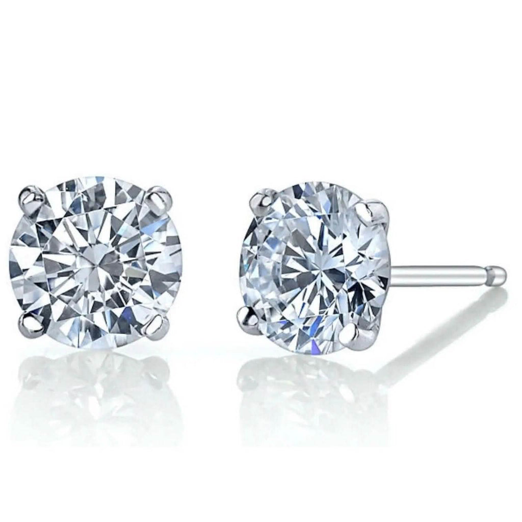 Martini 6.00 Ct D Vs1 Round Lab Created Diamond Earrings 4 Prong 14 K White Gold